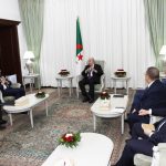 الرئيس الجزائري عبد المجيد تبون يستقبل وزير الداخلية الفرنسي، جيرالد دارمانان.