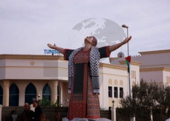 تونس…مجسم فلسطين تعبيرا عن صمود الشعب الفلسطيني
