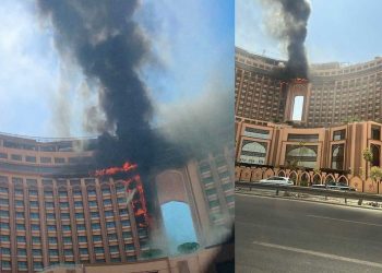 العراق…اندلاع حريق داخل فندق “قلب العالم”