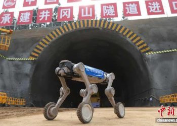 الصين…كلب آلي يشارك في البناء الذكي لأنفاق السكك الحديدية